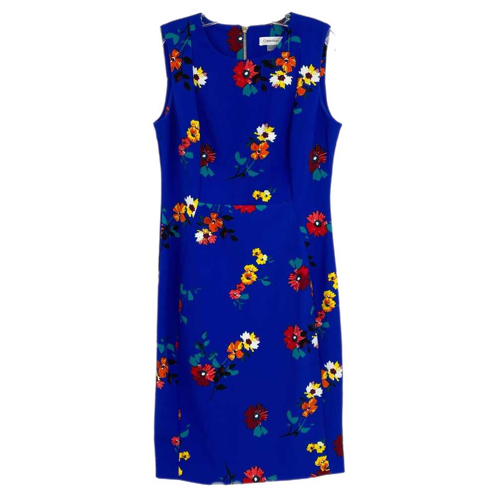 Calvin Klein Blue Yellow Floral Mini Dress | Size 10